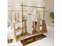 Стійка для суконь 1200х400х1700мм. з золотою полицею